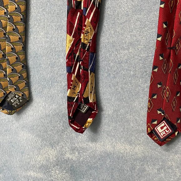 Bundle of 3 100% Silk Used Neckties Made in the USA - Picture 5 of 5